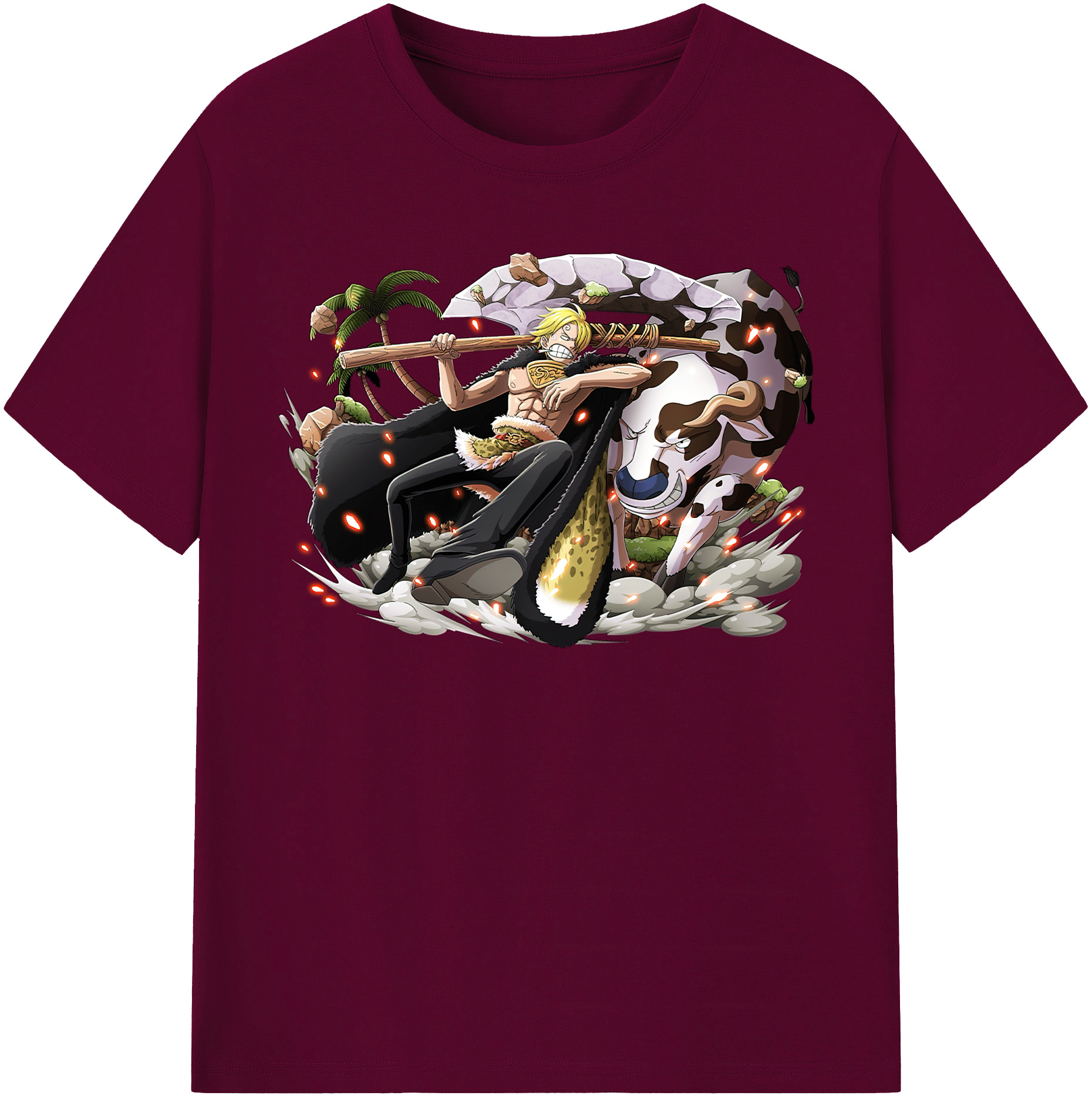 （画像用） ワンピース サンジ ONE PIECE Sanji レディースカジュアルプリントTシャツ（綿100％）